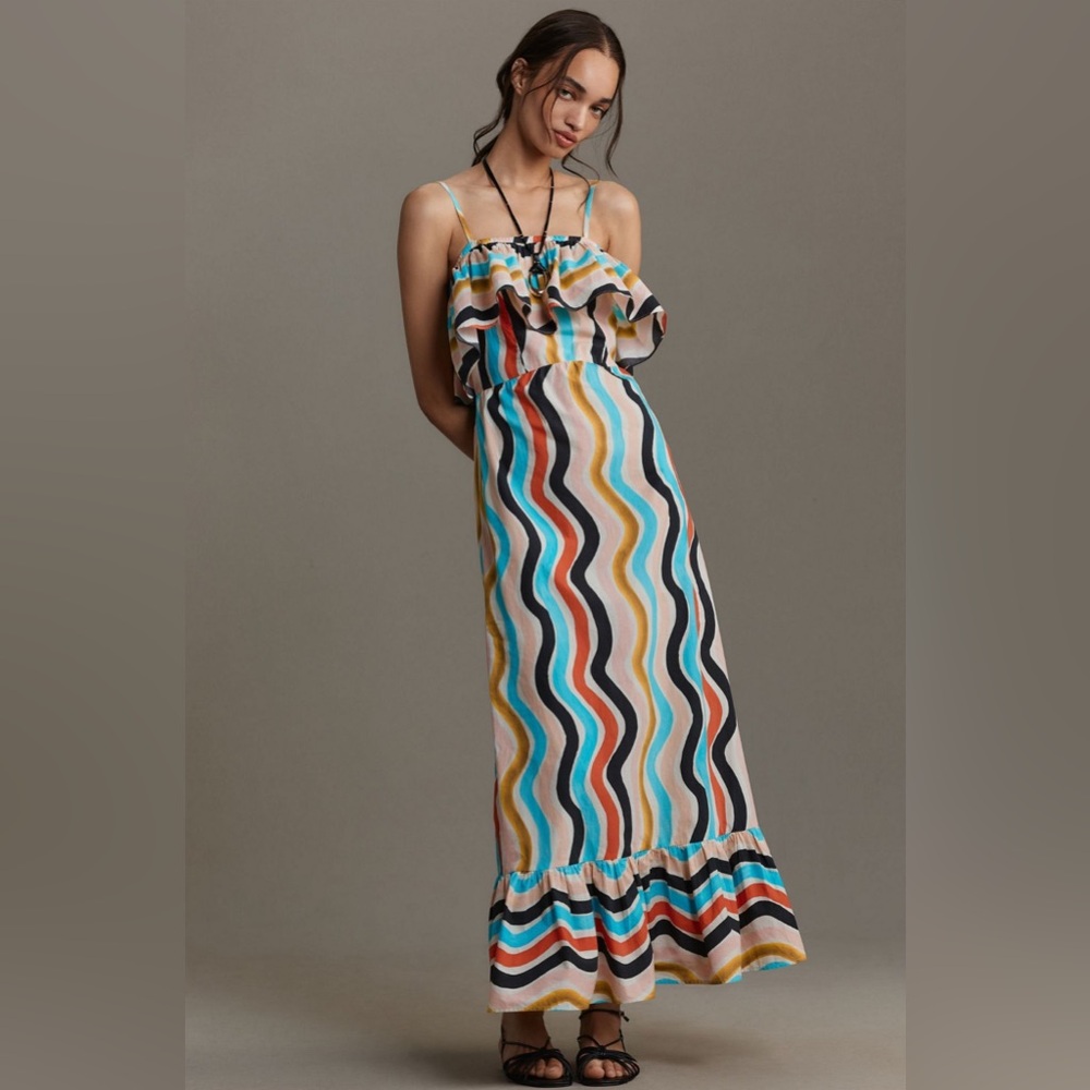 FARM Rio Sleeveless Ruffle Maxi Dress